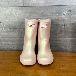 short light pink hunter boots